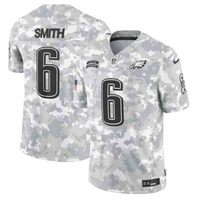 Men's Philadelphia Eagles #6 DeVonta Smith 2024 F.U.S.E Arctic Camo Salute to Service Limited Stitched Football Jersey