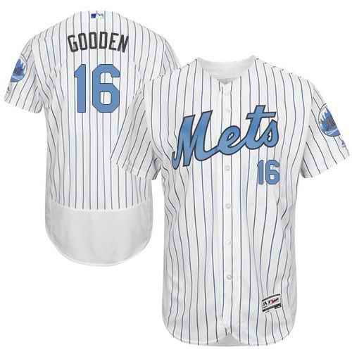 Mets #16 Dwight Gooden White(Blue Strip) Flexbase Authentic Collection 2016 Father's Day Stitched MLB Jersey