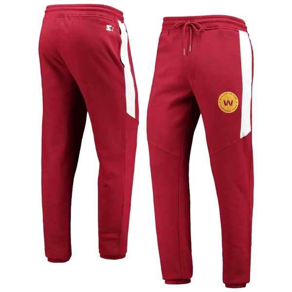 Men's Washington Commanders Starter Red/White Goal Post Fleece Pants