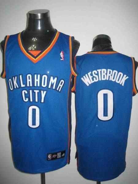 Thunder #0 Russell Westbrook Stitched Blue NBA Jersey