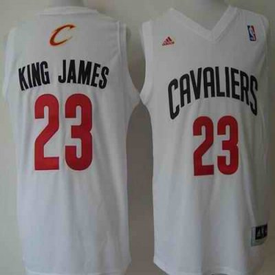 Cavaliers #23 LeBron James White King James Stitched NBA Jersey