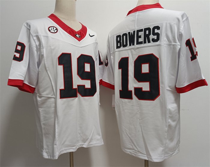 Georgia Bulldogs #19 Brock Bowers White F.U.S.E Stitched Jersey