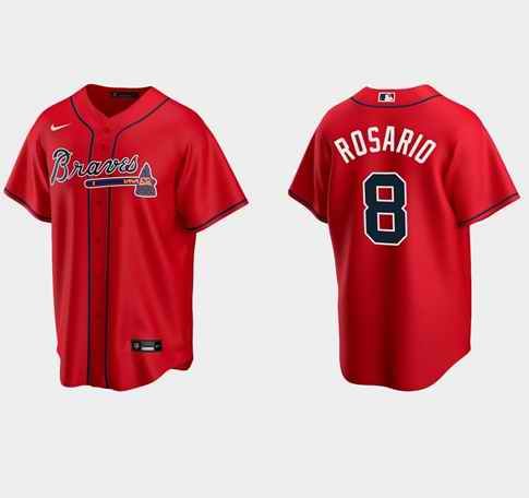 Men's Atlanta Braves #8 Eddie Rosario Red Cool Base Stitched Jersey