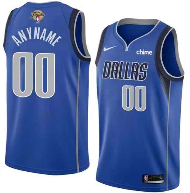 Men's Dallas Mavericks Active Player Custom Blue 2024 Finals Icon Edition Stitched Basketball Jersey