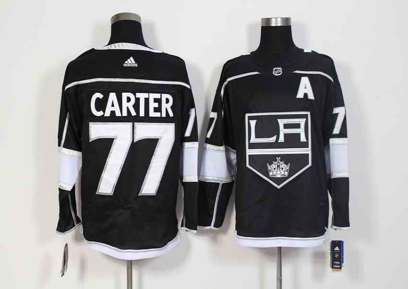 Men's Adidas Los Angeles Kings #77 Jeff Carter Black Stitched NHL Jersey