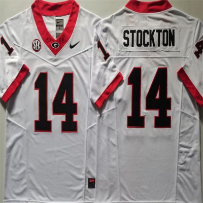 Georgia Bulldogs #14 Gunner Stockton White 2024 F.U.S.E. Stitched Jersey