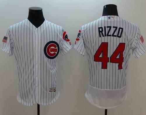 Cubs #44 Anthony Rizzo White Fashion Stars & Stripes Flexbase Authentic Stitched MLB Jersey