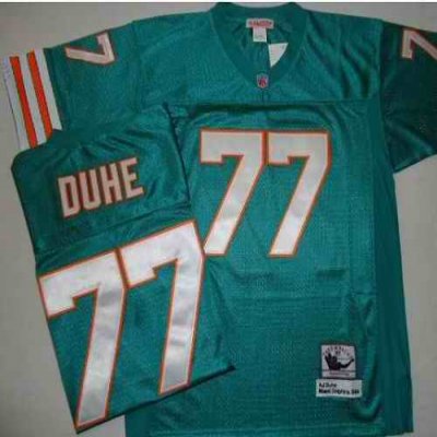 Mitchell And Ness Dolphins #77 AJ Duhe Green Stitched NFL Jerseys