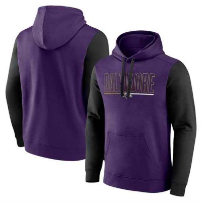 Men's Baltimore Ravens Purple/Black Outline Pullover Hoodie