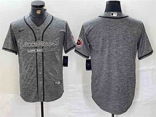 Men's Tampa Bay Buccaneers Blank Grey Cool Base Stitched Baseball Jersey