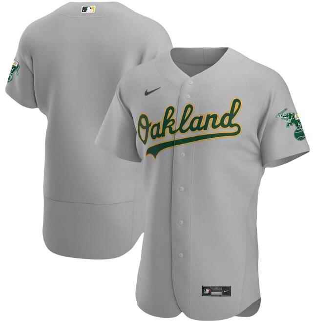 Men's Oakland Athletics Blank Grey Flex Base Stitched Jersey