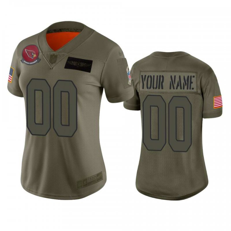 Women's Arizona Cardinals Customized 2019 Camo Salute To Service NFL Stitched Limited Jersey(Run Small'