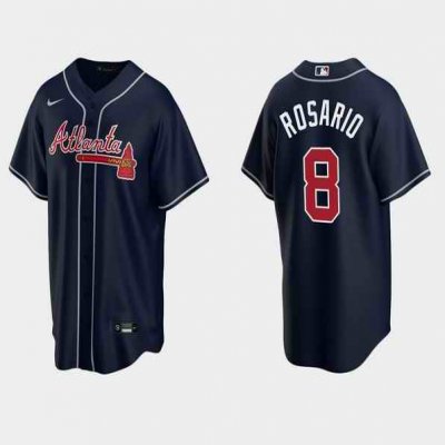 Men's Atlanta Braves #8 Eddie Rosario Navy Cool Base Stitched Jersey