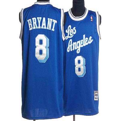 Mitchell and Ness Lakers #8 Kobe Bryant Stitched Blue Throwback NBA Jersey