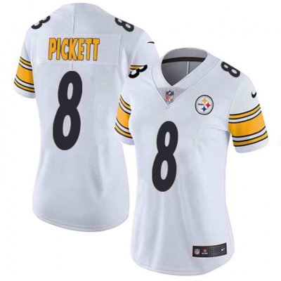 Women's Pittsburgh Steelers #8 Kenny Pickett White Vapor Untouchable Limited Stitched Jersey(Run Small)