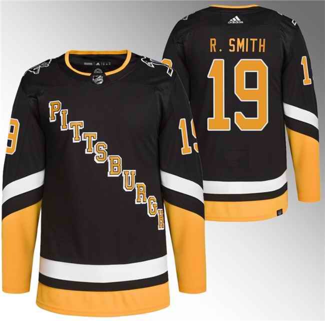 Men's Pittsburgh Penguins #19 Reilly Smith Black Stitched Jersey