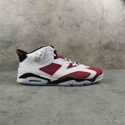 Men's Running Weapon Air Jordan 6 White/Red/Black Shoes 079