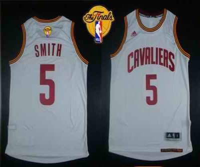 Revolution 30 Cavaliers #5 J.R. Smith White The Finals Patch Stitched NBA Jersey