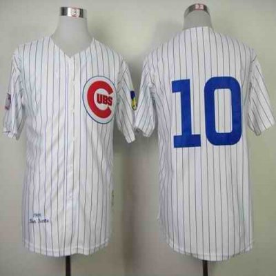 Mitchell and Ness 1969 Cubs #10 Ron Santo White Throwback Stitched MLB Jersey