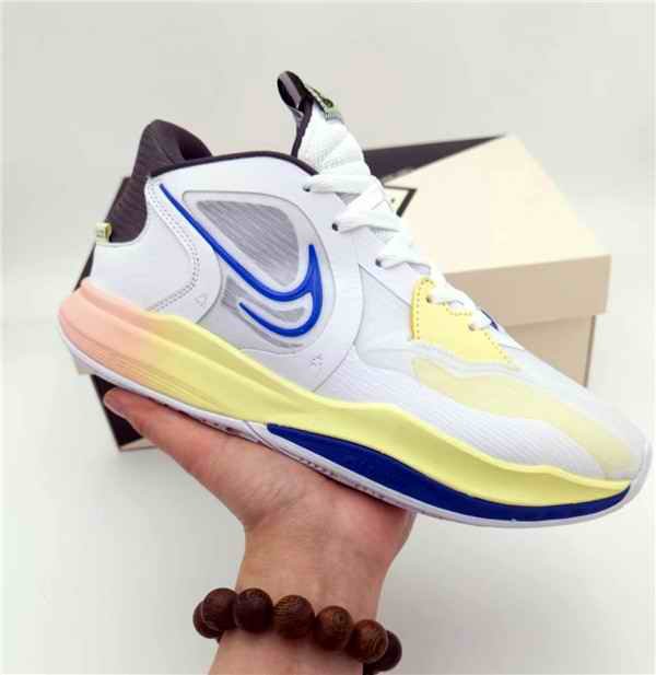 Men's Running weapon Kyrie Irving 5 White/Blue/Yellow Shoes 0033