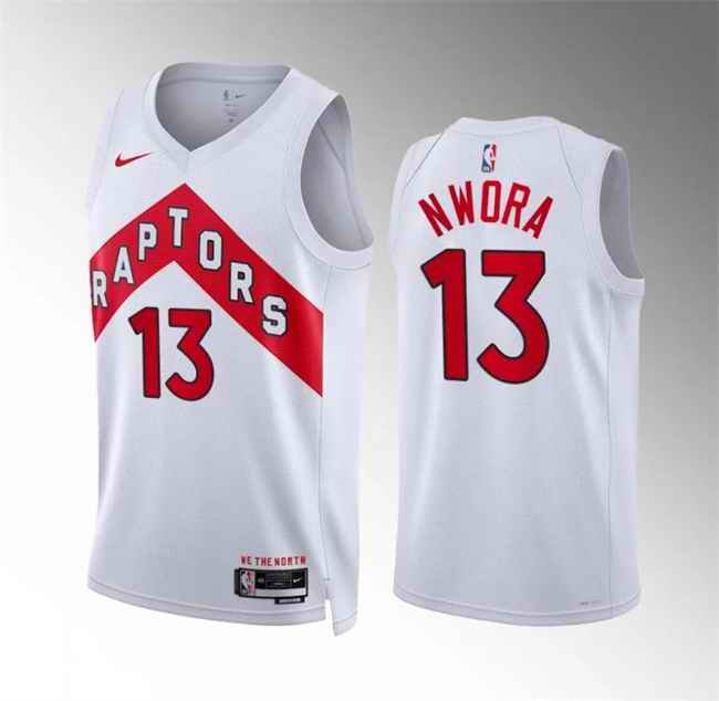 Men's Toronto Raptors #13 Jordan Nwora White Association Edition Stitched Basketball Jersey