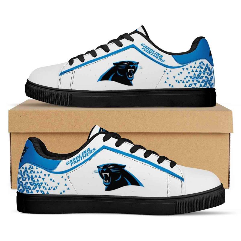 Men's Carolina Panthers Low Top Leather Sneakers 001