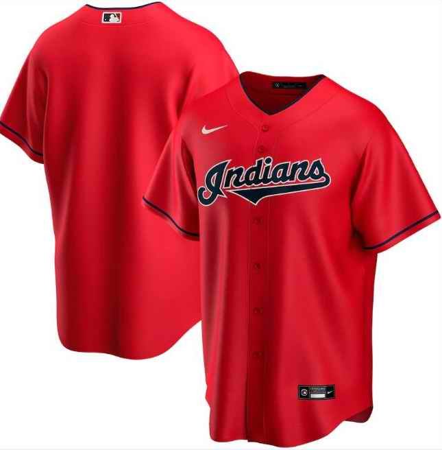 Men's Cleveland Indians Blank Red Cool Base Stitched Jersey