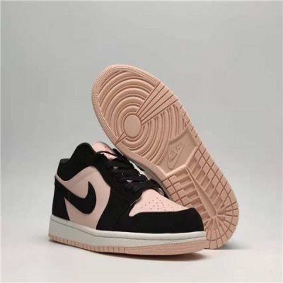 Women's Running Weapon Air Jordan 1 Pink/Black Shoes 0142