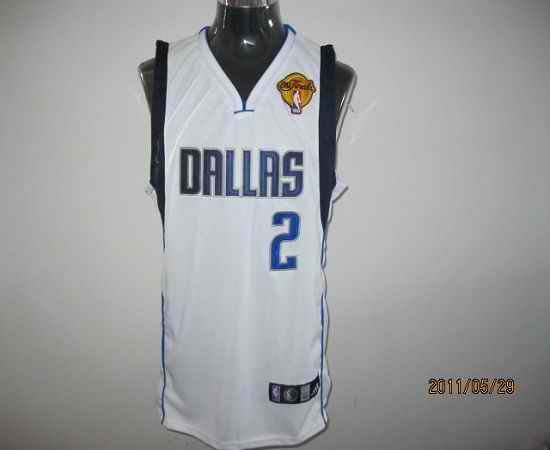 Mavericks 2011 Finals Patch #2 Jason Kidd White Stitched NBA Jersey