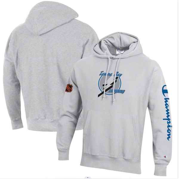 Men's Tampa Bay Lightning Champion Heathered Gray Reverse Weave Pullover Hoodie