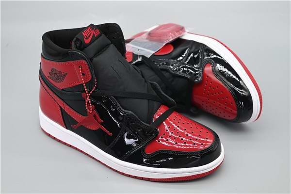 Women's Running Weapon Air Jordan 1 BlackRed Shoes 097