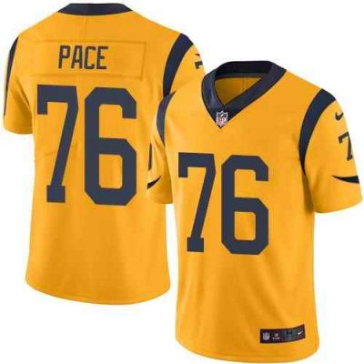 Nike Rams #76 Orlando Pace Gold Men's Stitched NFL Limited Rush Jersey