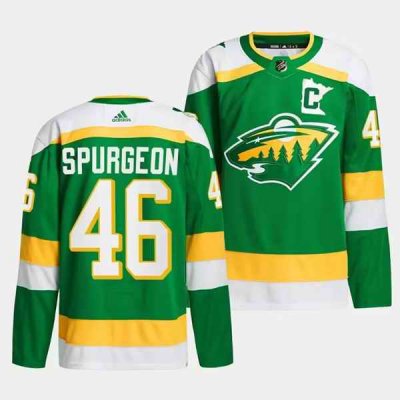 Men's Minnesota Wild #46 Jared Spurgeon Green 2023-24 Stitched Jersey