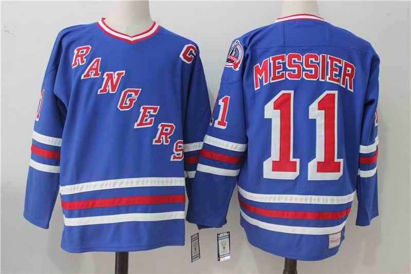 Men's New York Rangers #11 Mark Messier Royal Throwback CCM Stitched NHL Jersey