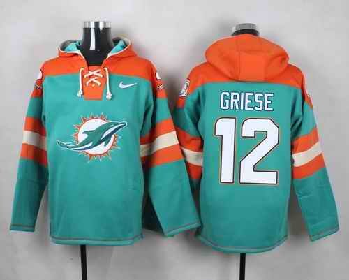 Nike Dolphins #12 Bob Griese Aqua Green Player Pullover NFL Hoodie