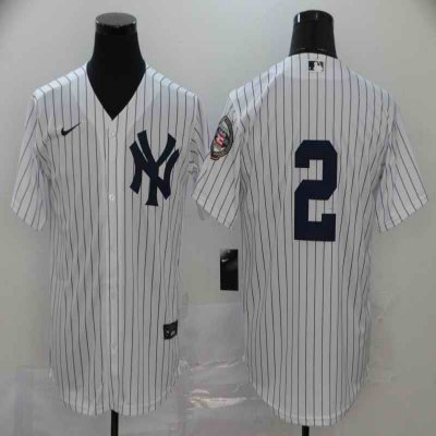 Men's New York Yankees #2 Derek Jeter White Cool Base Stitched MLB Jersey