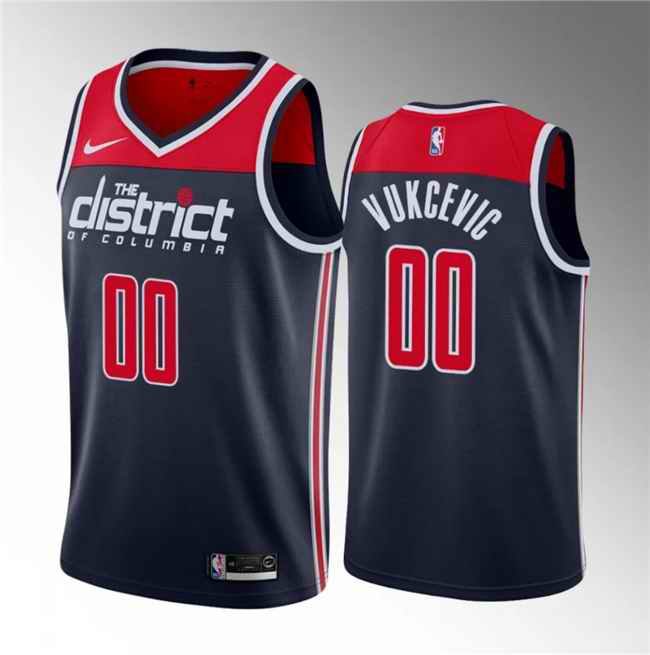 Men's Washington Wizards #00 Tristan Vukcevic Navy 2023 Draft Statement Edition Stitched Jersey