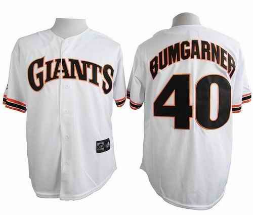 Giants #40 Madison Bumgarner White 1989 Turn Back The Clock Stitched MLB Jersey