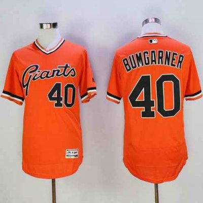 Giants #40 Madison Bumgarner Orange Flexbase Authentic Collection Cooperstown Stitched MLB jerseys