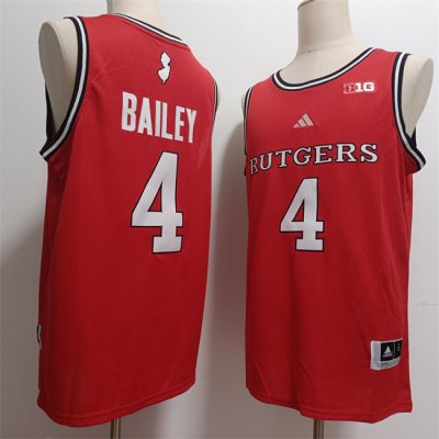 Men's Rutgers Scarlet Knights #4 Ace Bailey Red 2024 Stitched Jersey