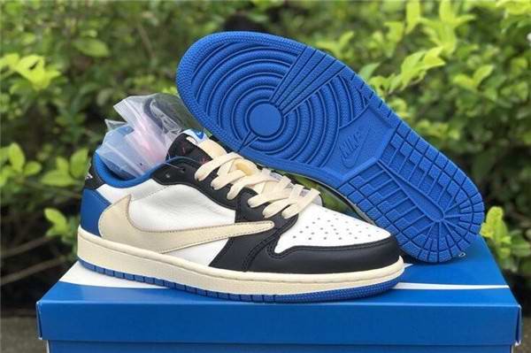 Women's Running Weapon Air Jordan 1 Blue/Black/White Shoes 0126