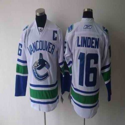 Canucks #16 Trevor Linden White Stitched Youth NHL Jersey