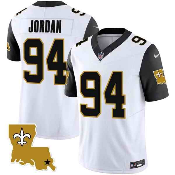 Men's New Orleans Saints #94 Cameron Jordan White 2023 F.U.S.E. 1987 Legacy Vapor Stitched Jersey