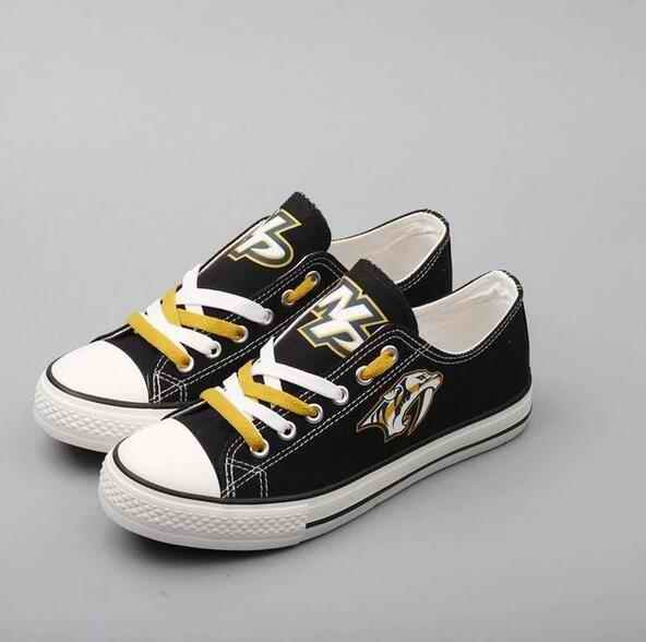 Women's and Youth Nashville Predators Repeat Print Low Top Sneakers 003