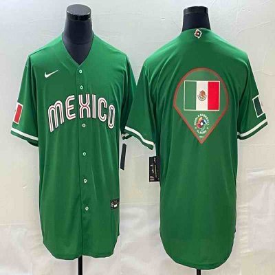 Men's Mexico Baseball 2023 Green World Baseball Big Logo Classic Stitched Jersey