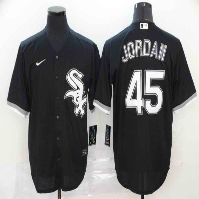 Men's Chicago White Sox #45 Michael Jordan Black Cool Base Stitched MLB Jersey