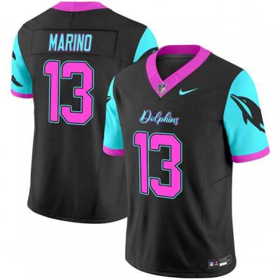 Men's Miami Dolphins #13 Dan Marino Black F.U.S.E. "Miami Vice" Vapor Limited Stitched Football Jersey