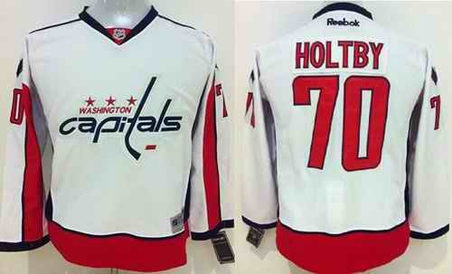 Capitals #70 Braden Holtby White Stitched Youth NHL Jersey