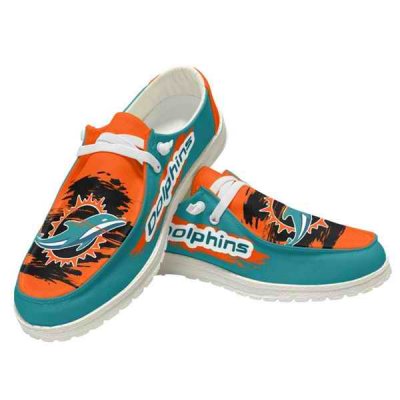 Men's Miami Dolphins Loafers Lace Up Shoes 002 (Pls check description for details)