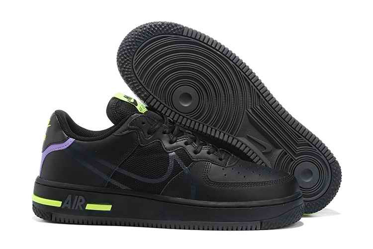 Men's Air Force 1 React Black Shoes 007